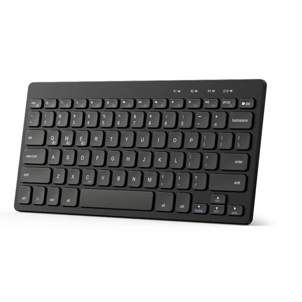 NEW Black Compact Wireless Keyboard For Tablets and Smartphones, Foldable Stand